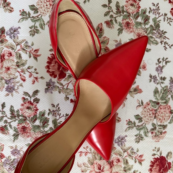 J. Crew leather made in Italy Red Pointed Toe Heels - Picture 5 of 5